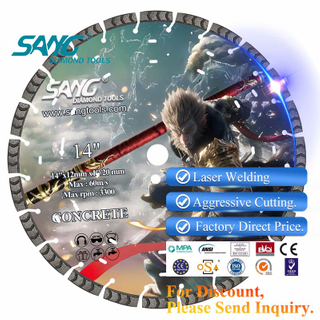 SANG TOOLS 350 мм 400 мм сегментный сегмент бетонной режущий режущий диск лазер сварной алмазной пилы для жесткой бетонной резки